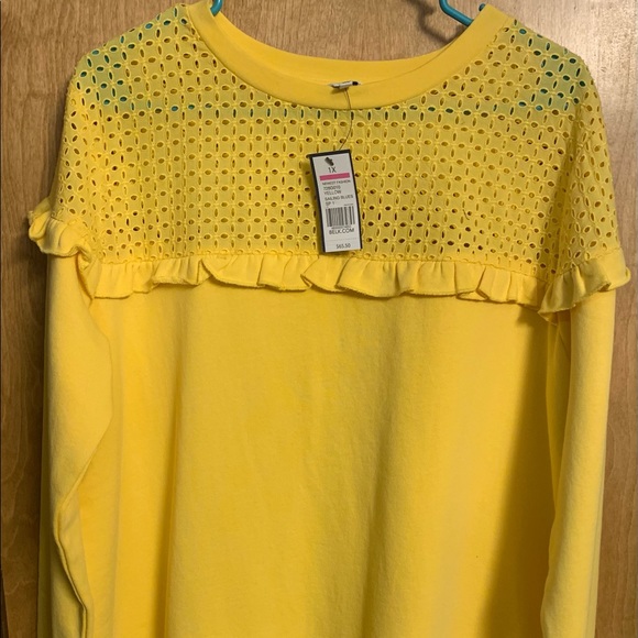 Crown & Ivy Eyelet Sweatshirt - Picture 1 of 2